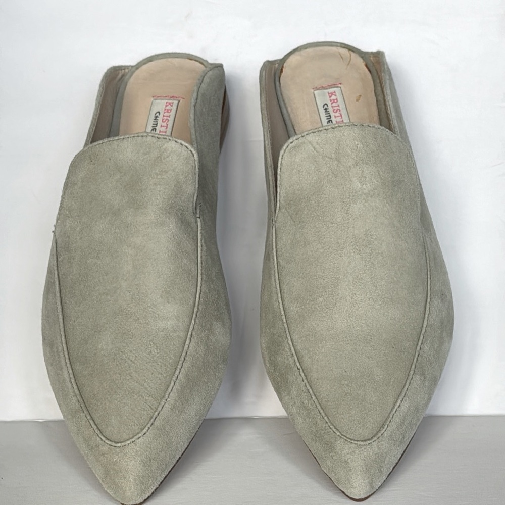 CHINESE LAUNDRY KRISTIN CAVALLARI Womens Sage Green Suede Capri Mules 7.5/38 NEW - Picture 3 of 11